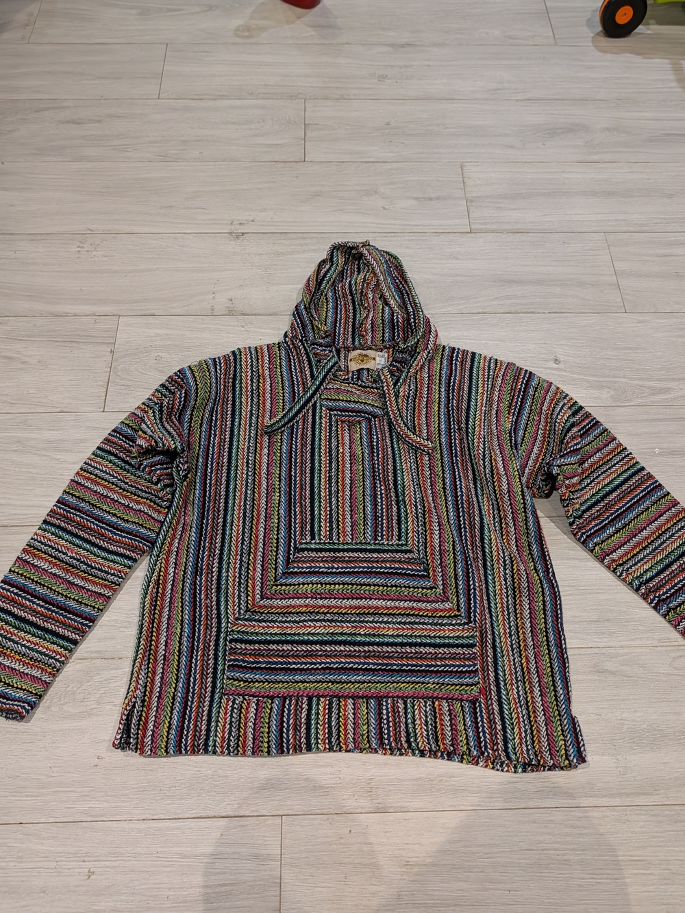 Men's Multicolor Striped Hooded Sweater
